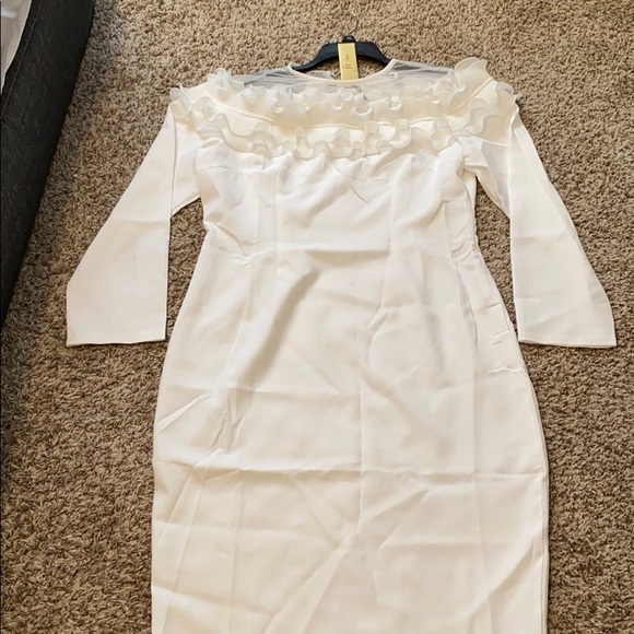 Off white ruffle midi dress - Picture 6 of 9